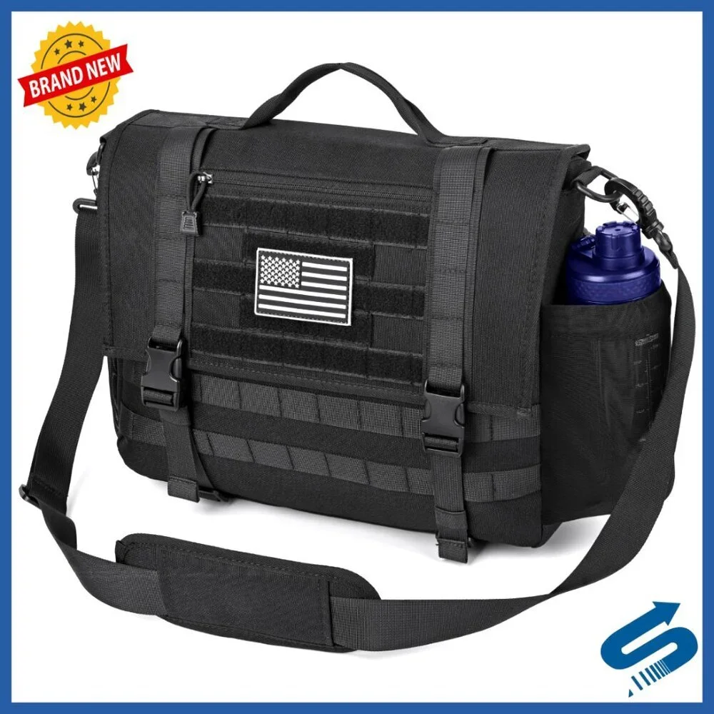Military Style Messenger Bag 15.6 Inch Laptop Briefcase Tactical Nylon